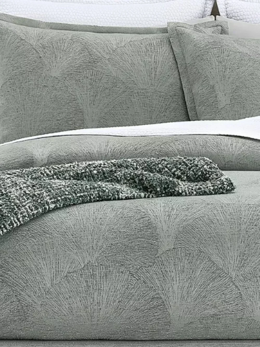 Hudson Park Collection Gingko Strie Full Queen Duvet & Standard Pillow Sham Set